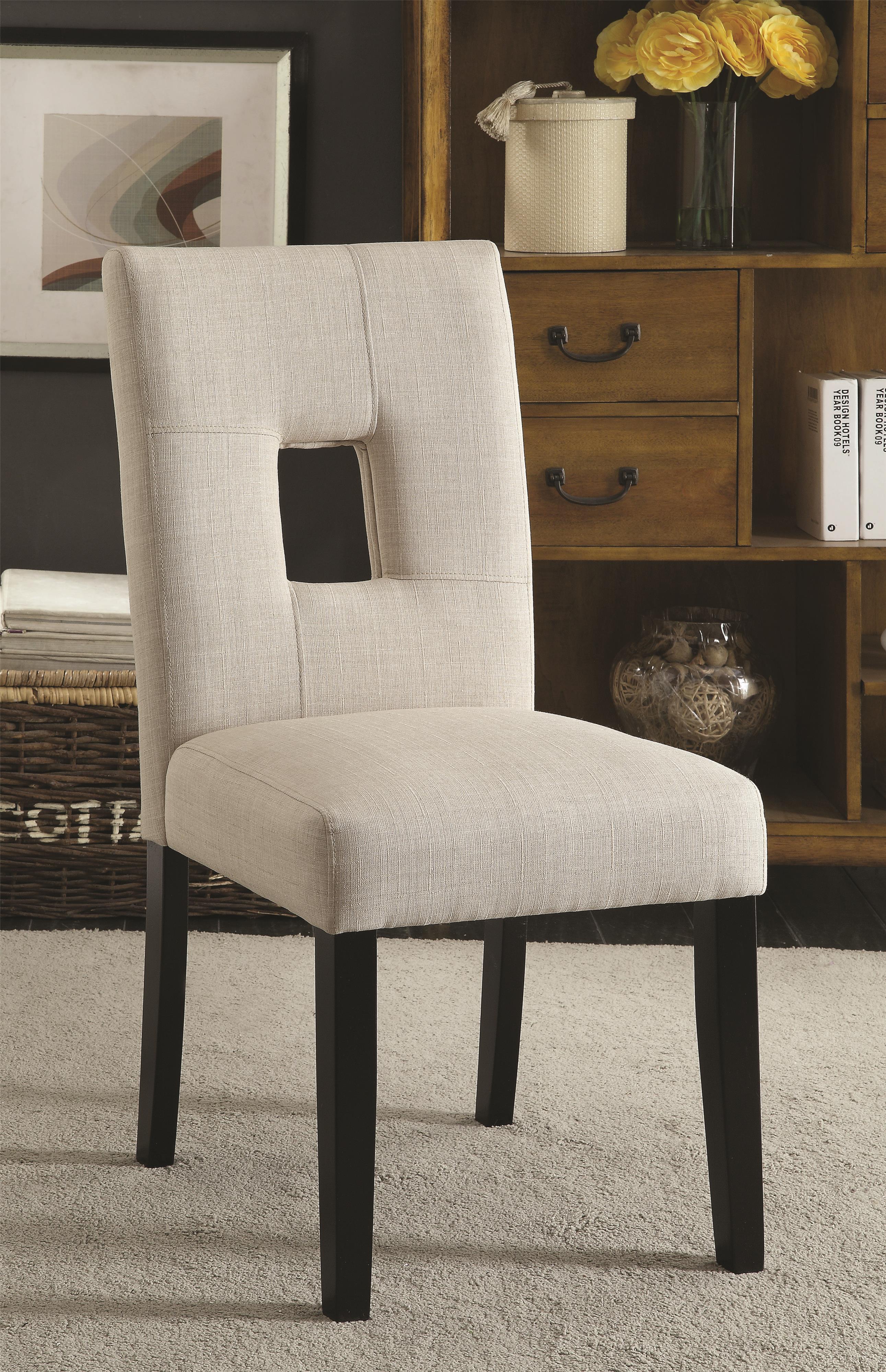 Coaster Andenne 106652 Upholstered Side Chair with Square Cutout in